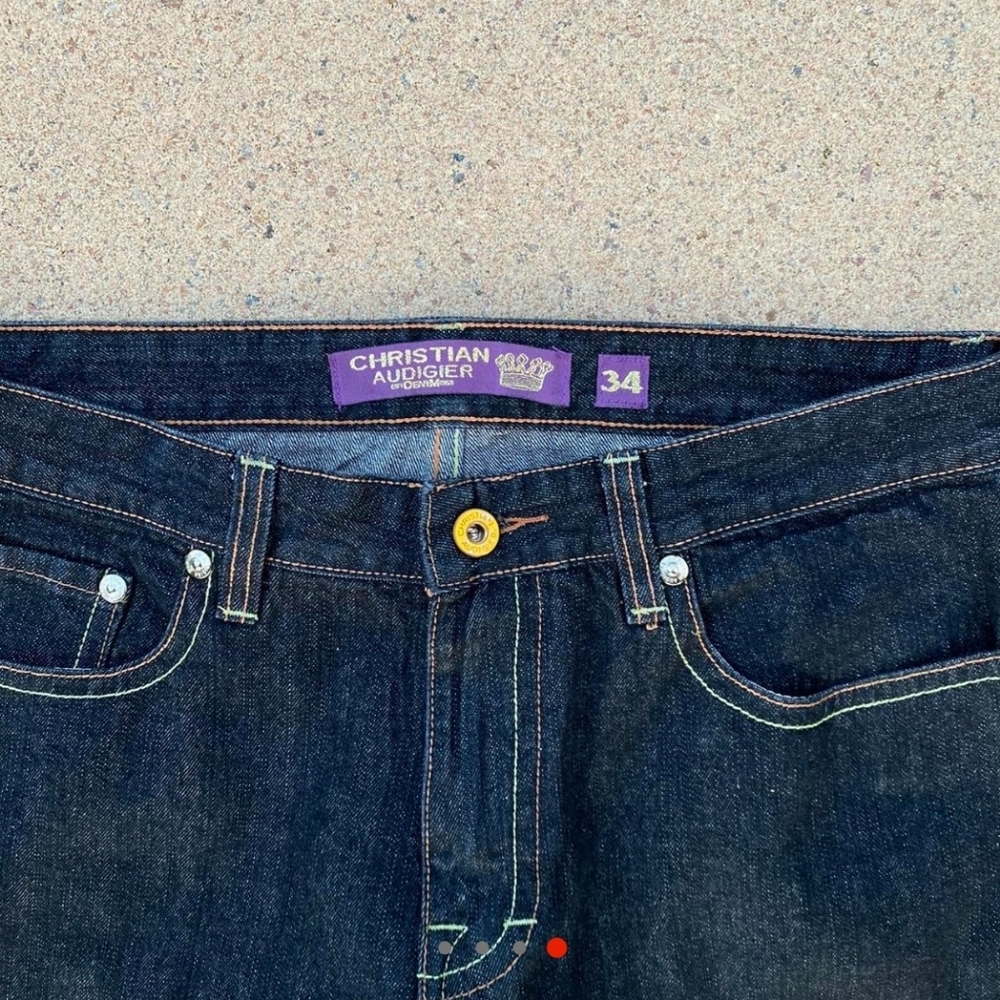 SOLD-Christian Audigier embroidered denim-SOLD